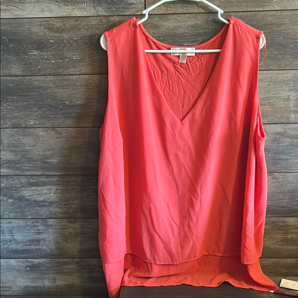 MICHAEL Michael Kors Asymmetrical Orange Tank Top